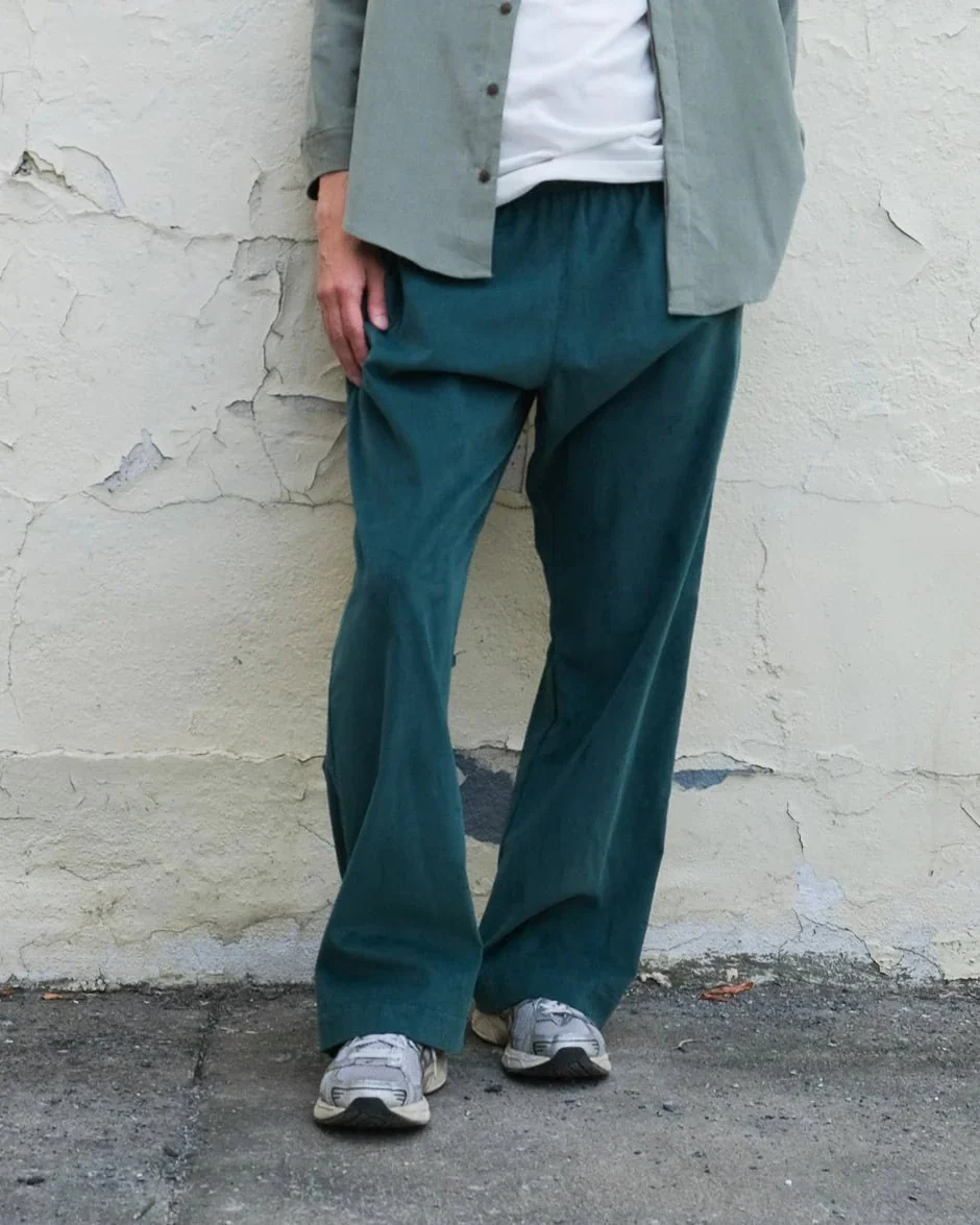 Atelier B Loose Fitting Corduroy Pants (Emerald) - Image 10