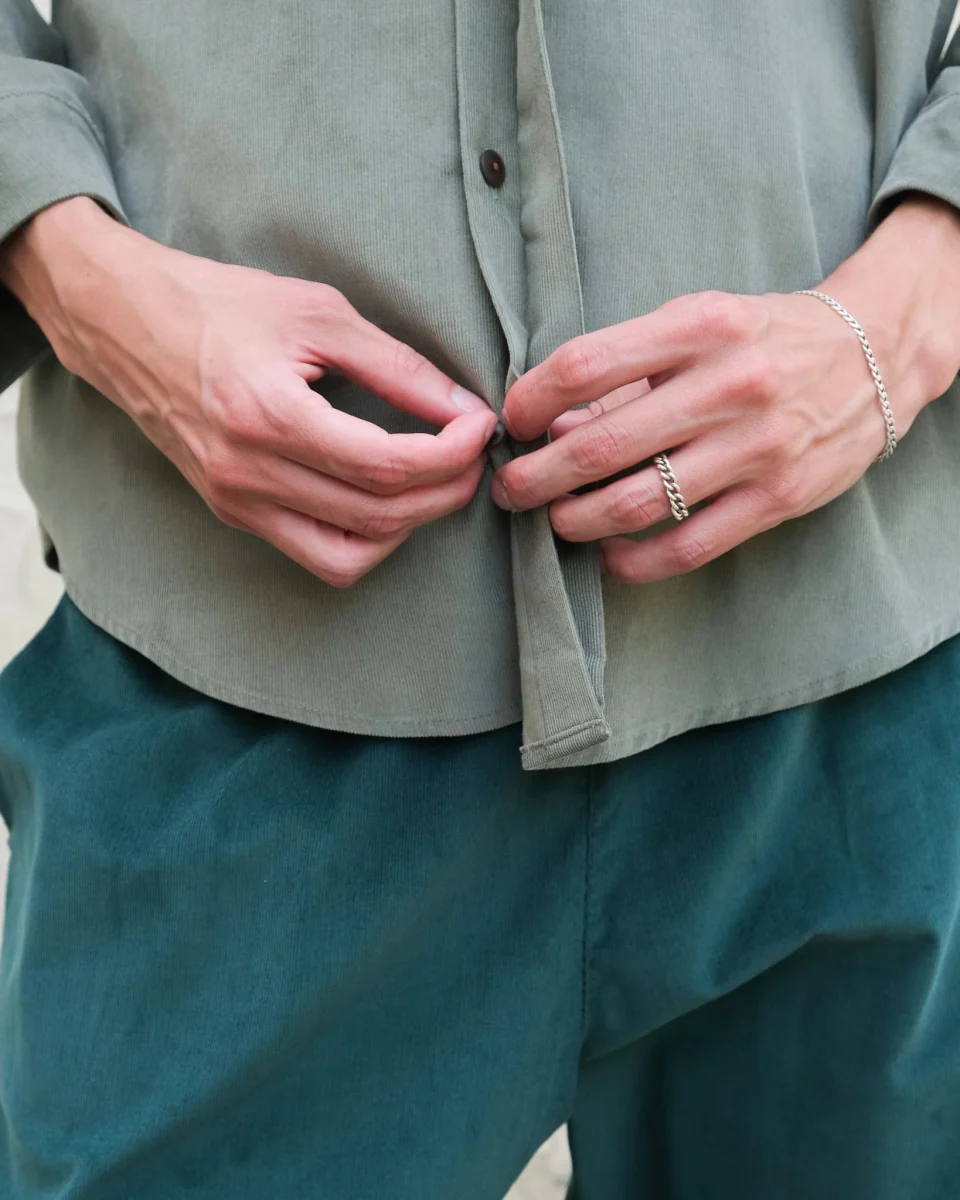 Atelier B Loose Fitting Corduroy Pants (Emerald) - Image 11