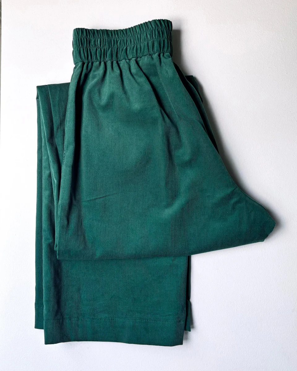 Atelier B Loose Fitting Corduroy Pants (Emerald) - Image 12