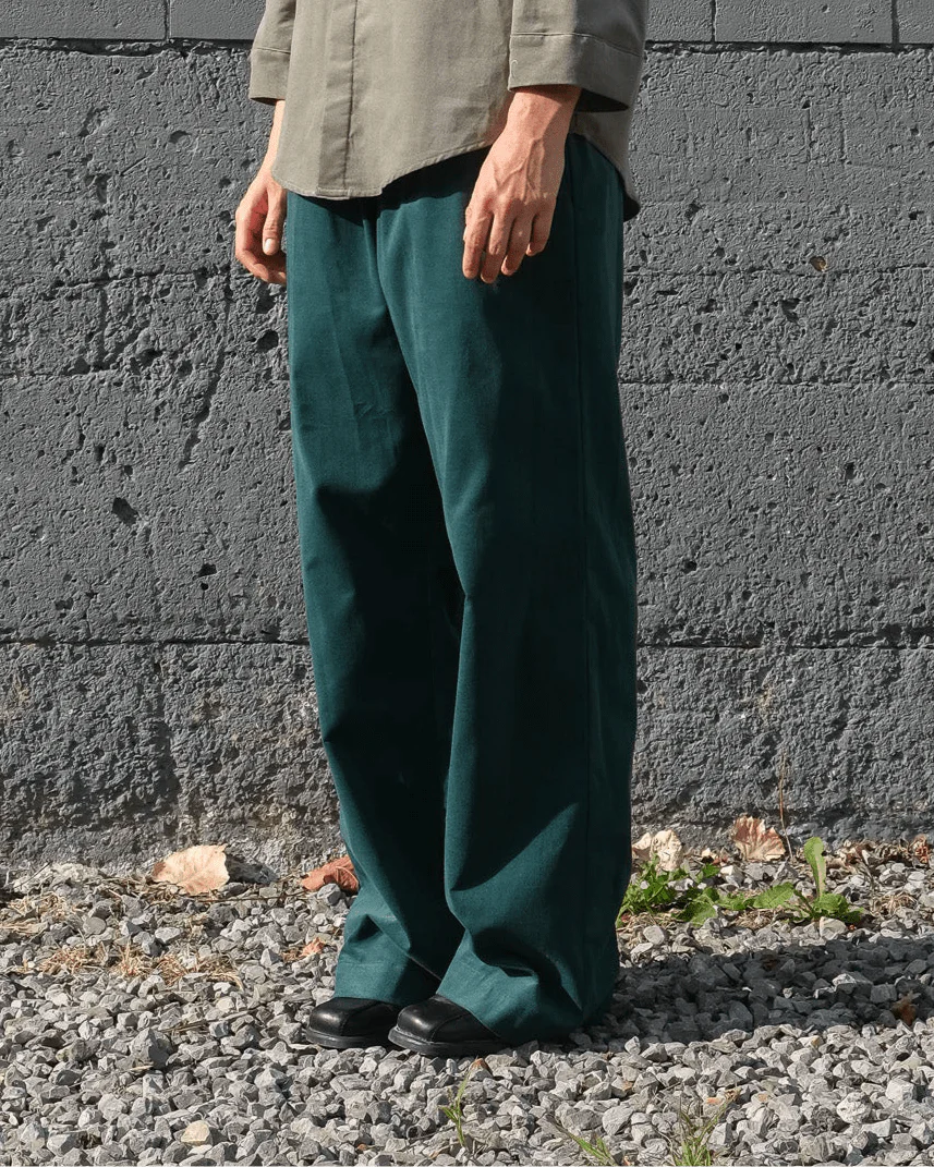 Atelier B Loose Fitting Corduroy Pants (Emerald) - Image 7