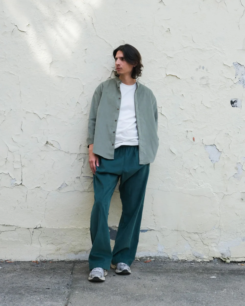 Atelier B Loose Fitting Corduroy Pants (Emerald) - Image 9
