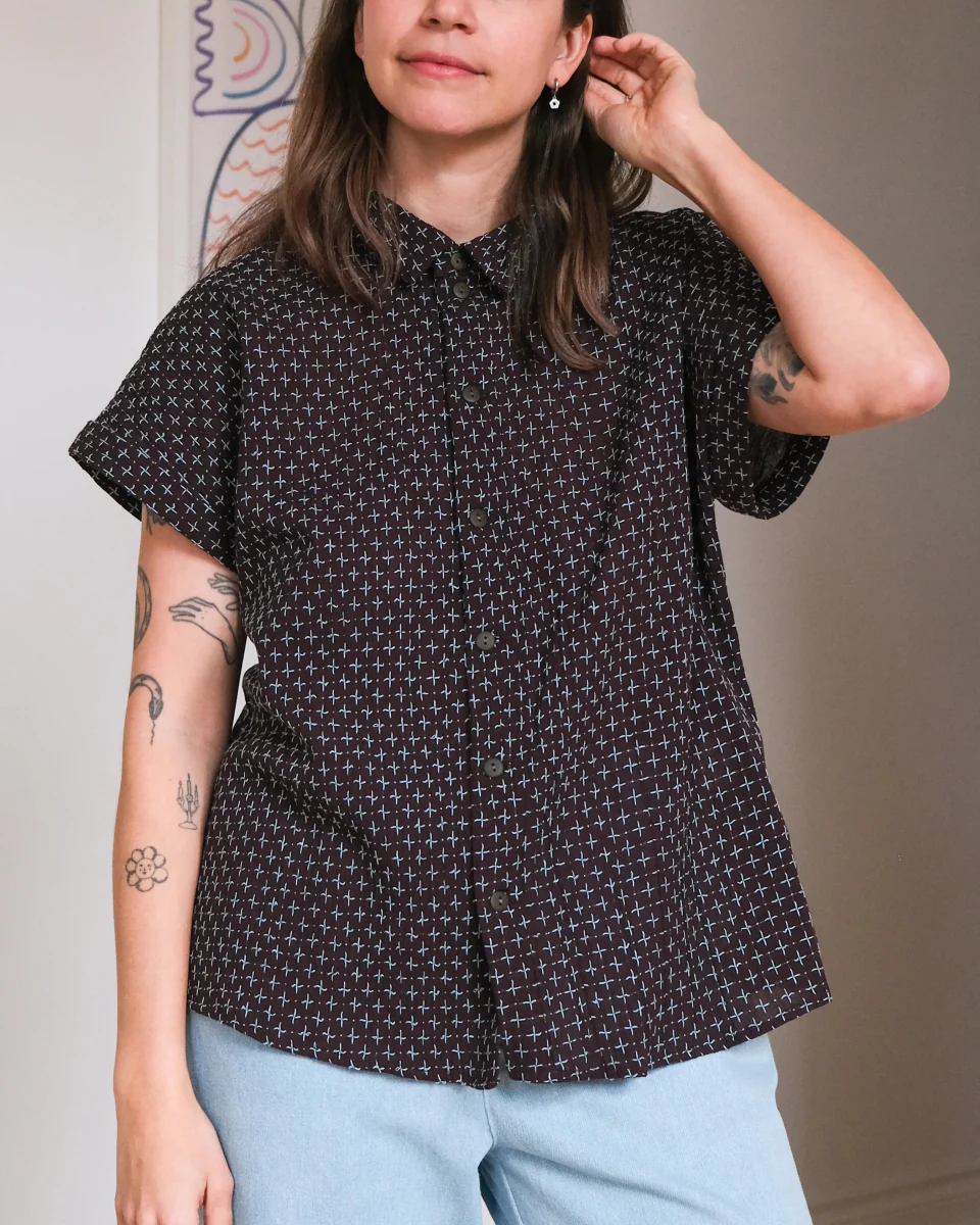 Atelier B Loose Fitting Shirt (Eggplant) - Image 6