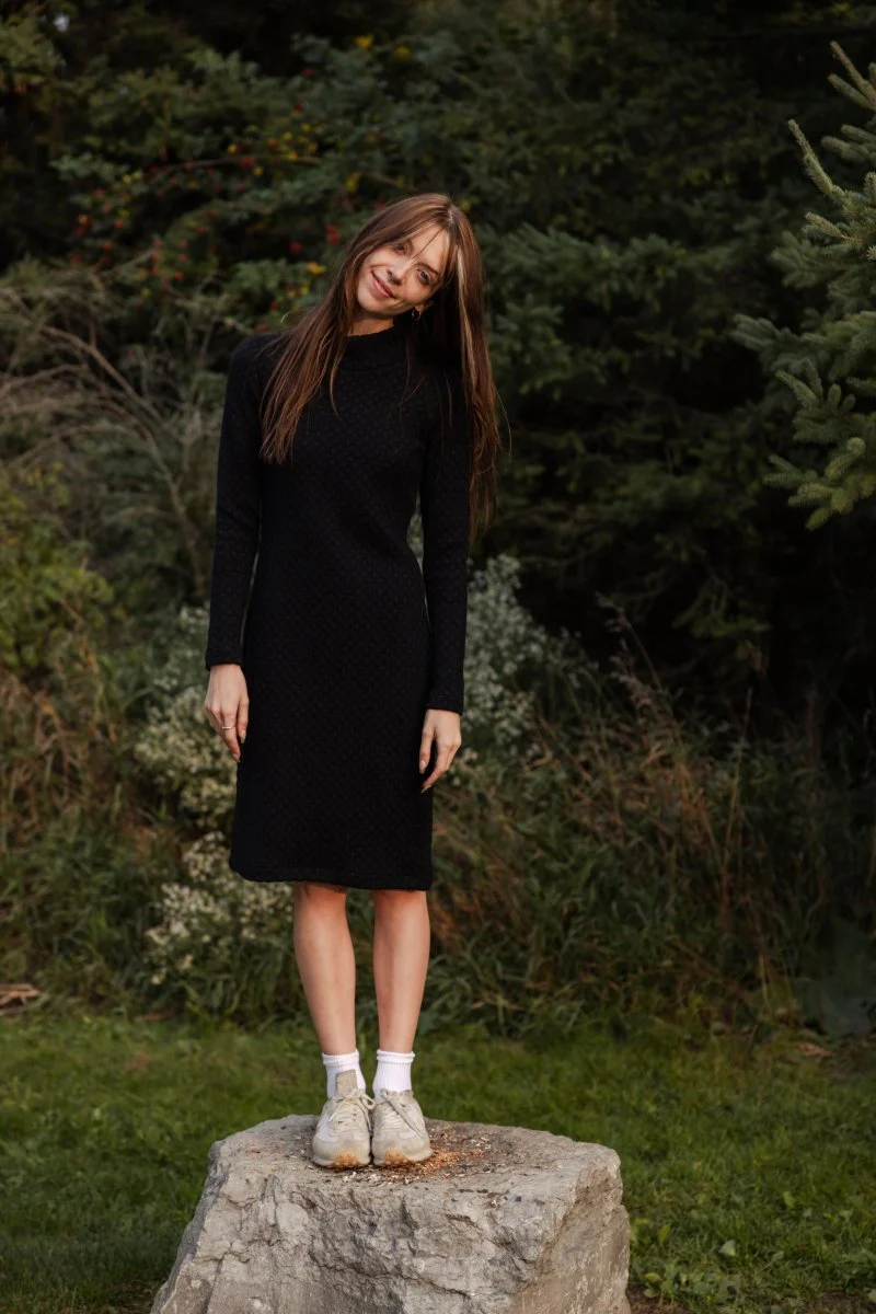 Bodybag Lennon Dress - Black or Cream Boing Knit (Online Exclusive) - Image 16