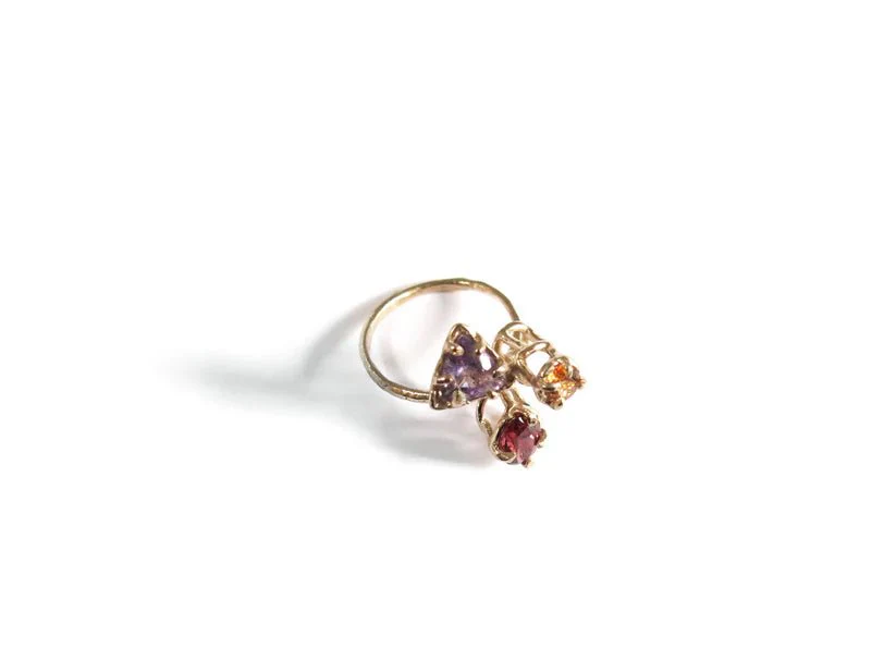 Elaine Ho 14K Gold Ring (Amethyst, Spessartine Garnet & Garnet) - Image 13
