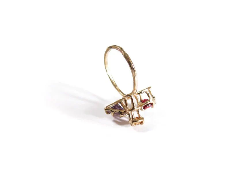 Elaine Ho 14K Gold Ring (Amethyst, Spessartine Garnet & Garnet) - Image 14
