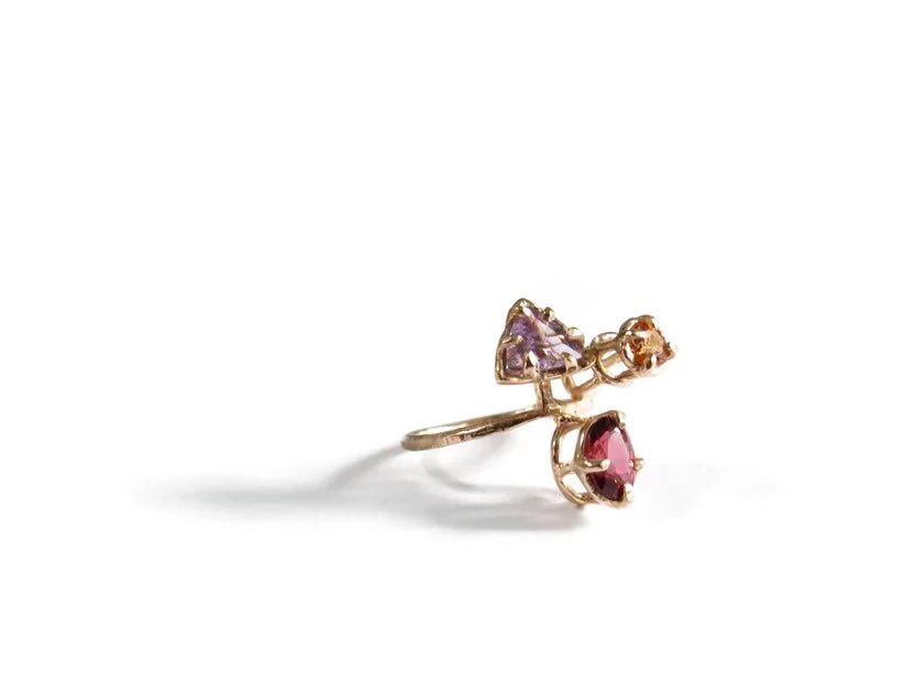 Elaine Ho 14K Gold Ring (Amethyst, Spessartine Garnet & Garnet) - Image 6