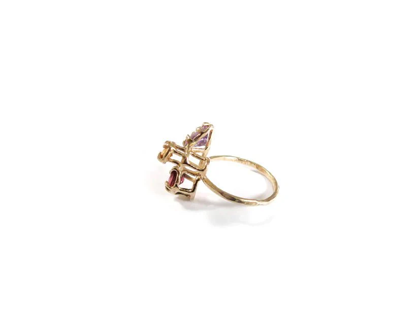 Elaine Ho 14K Gold Ring (Amethyst, Spessartine Garnet & Garnet) - Image 9