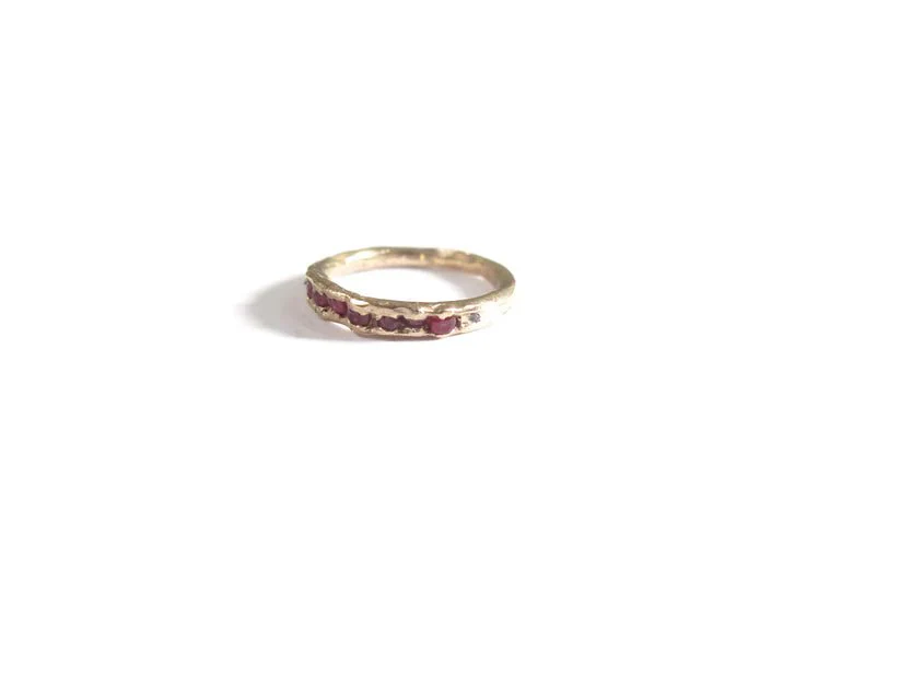 Elaine Ho 14K Gold Ring (Eight Rubies) - Image 7