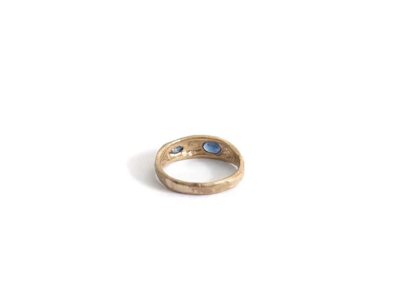 Elaine Ho 14K Gold Ring (Sapphire & Sapphire) - Image 7