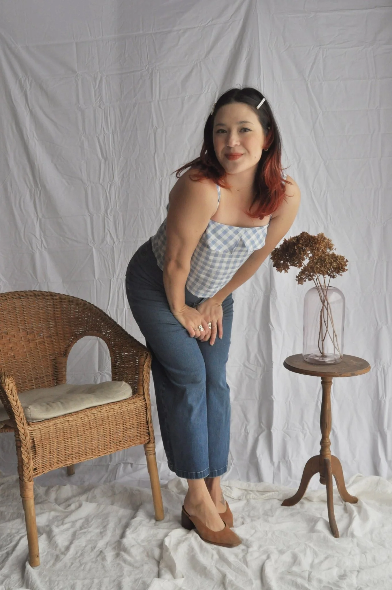 Eve Gravel Capucine Top - Blue Vichy (Online Exclusive) - Image 3