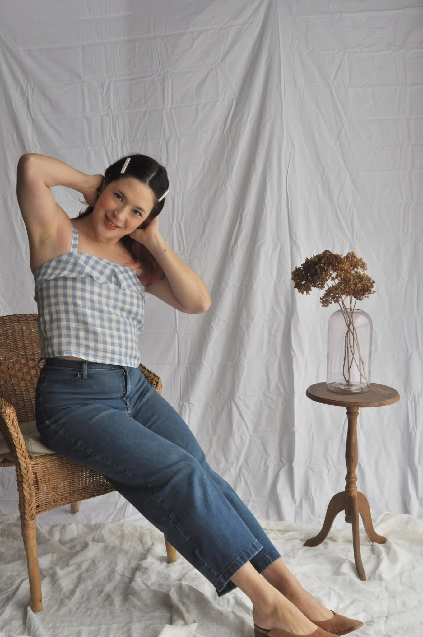 Eve Gravel Capucine Top - Blue Vichy (Online Exclusive) - Image 4