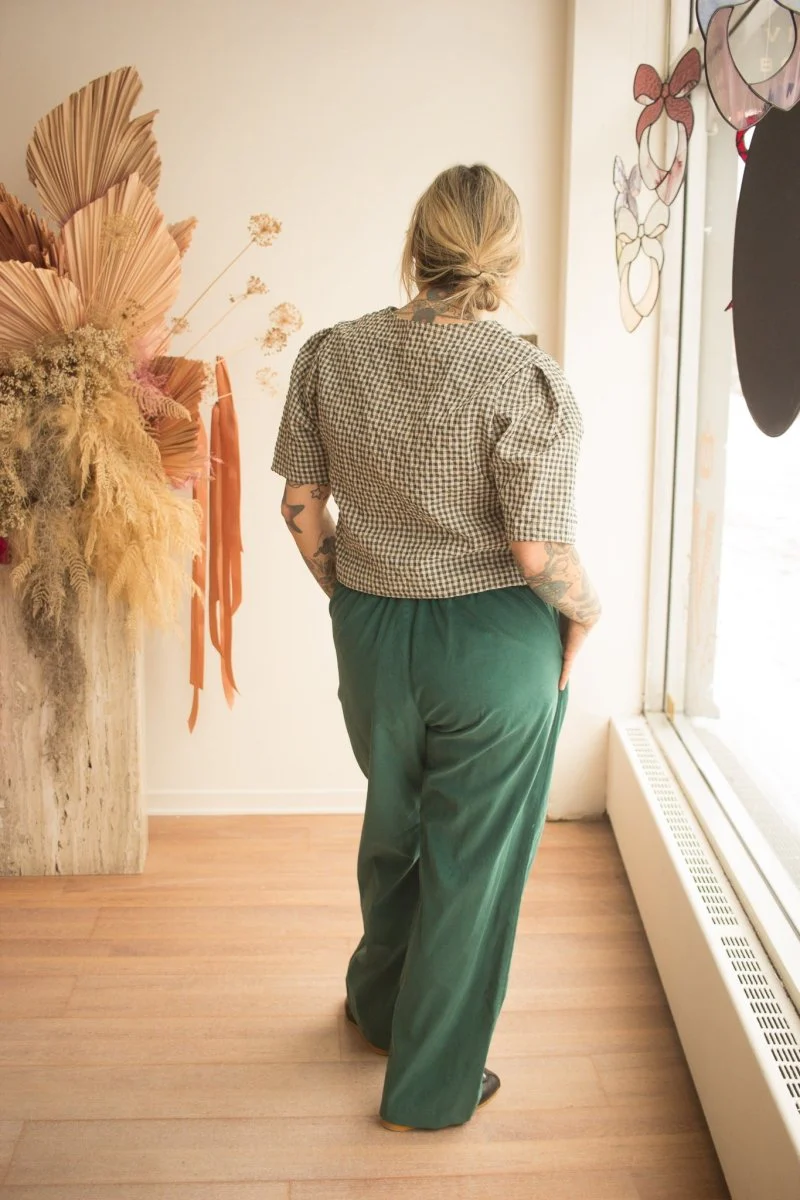 Atelier B Loose Fitting Corduroy Pants (Emerald) - Image 4