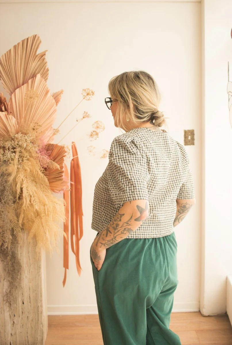 Atelier B Loose Fitting Corduroy Pants (Emerald) - Image 3