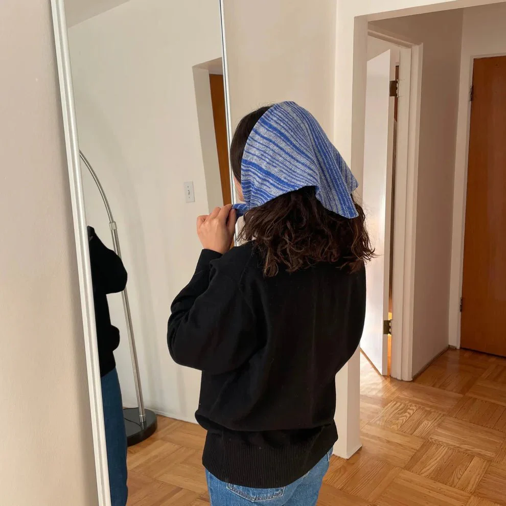 Givéh Cashmere-Blend Lily Mini Scarf (Lemon or Blue Gradient) - Image 6