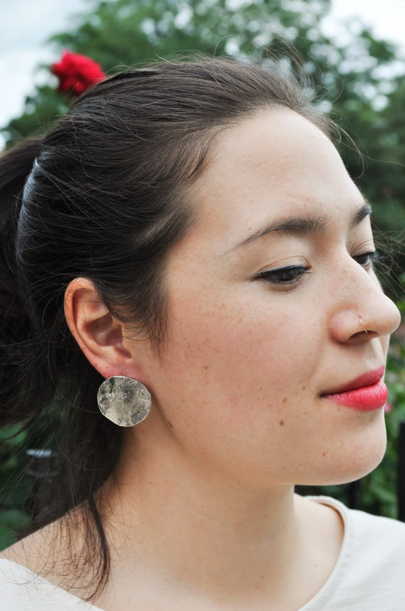 Hawkly Full Moon Lunar Earrings (Bronze or Silver) - Image 3