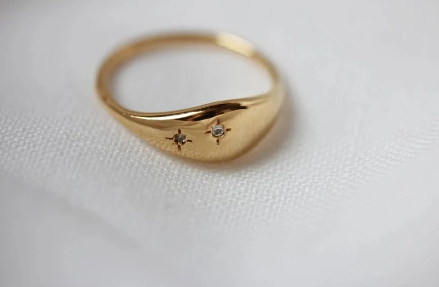 Little Gold Starry Dome Ring - Image 3