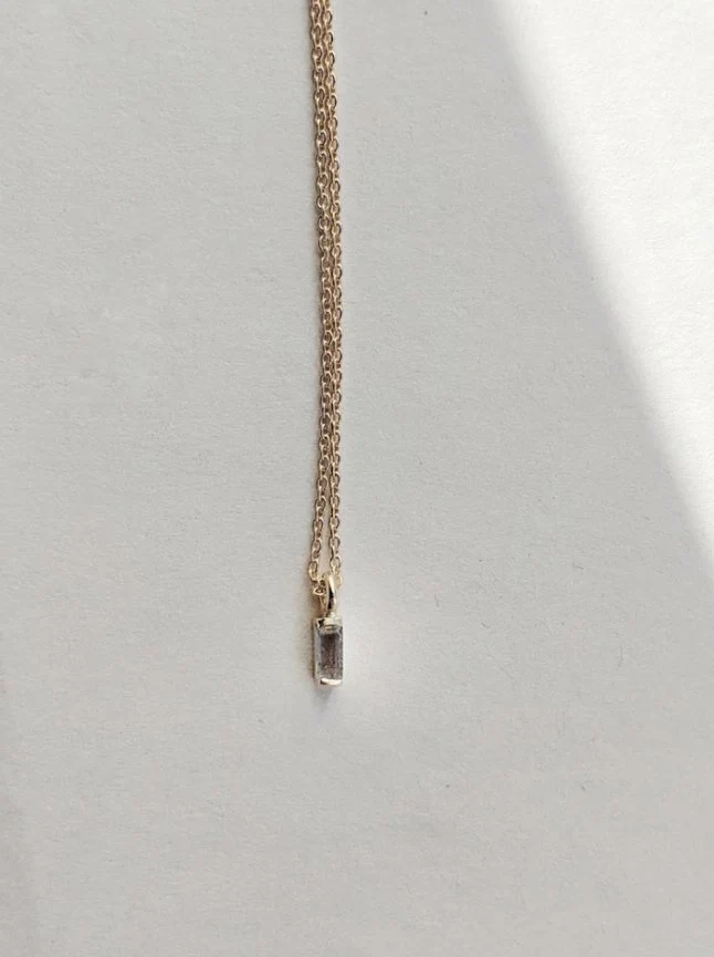 Little Gold Vesper Necklace (Labradorite) - Image 3