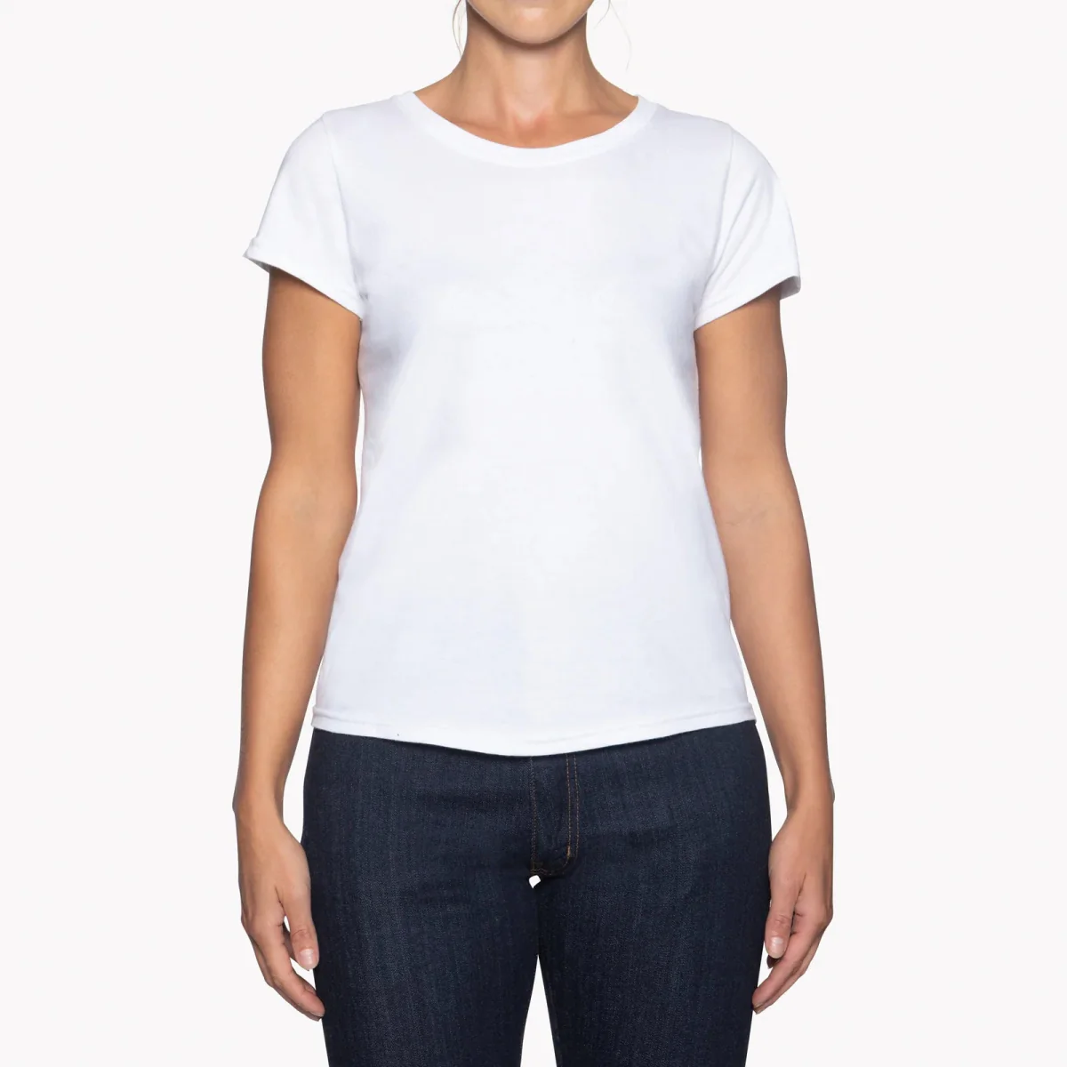 Naked & Famous Circular Knit Ballet T-Shirt (White) - Image 4