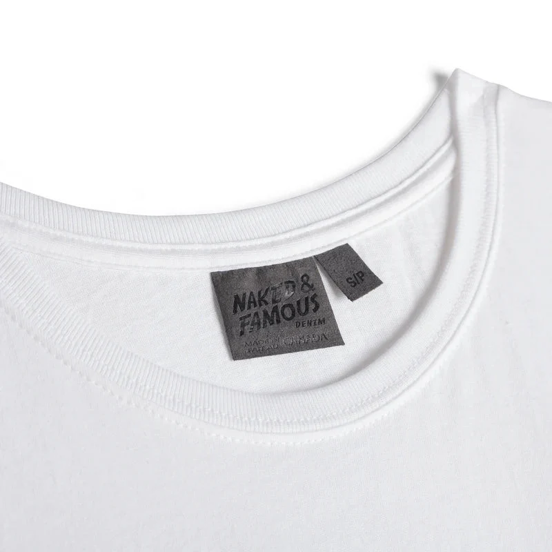 Naked & Famous Circular Knit Ballet T-Shirt (White) - Image 8